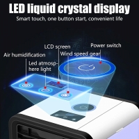 Ventilator de masa cu functie de umidificare si lumini colorate, Mini Air Cooler, cu USB, HS105